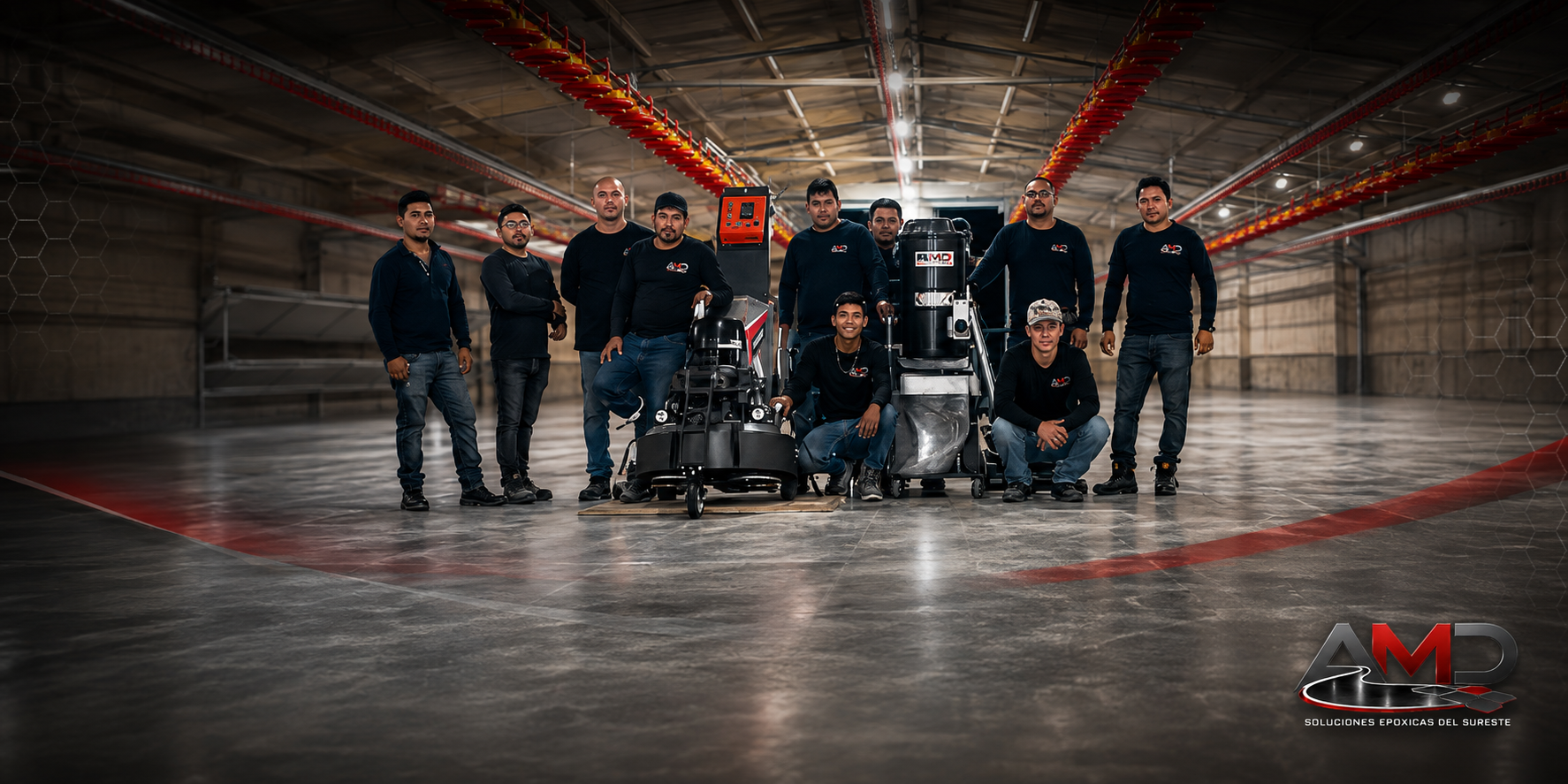 Equipo de mantenimiento de AMD Soluciones Epóxicas listo para trabajar